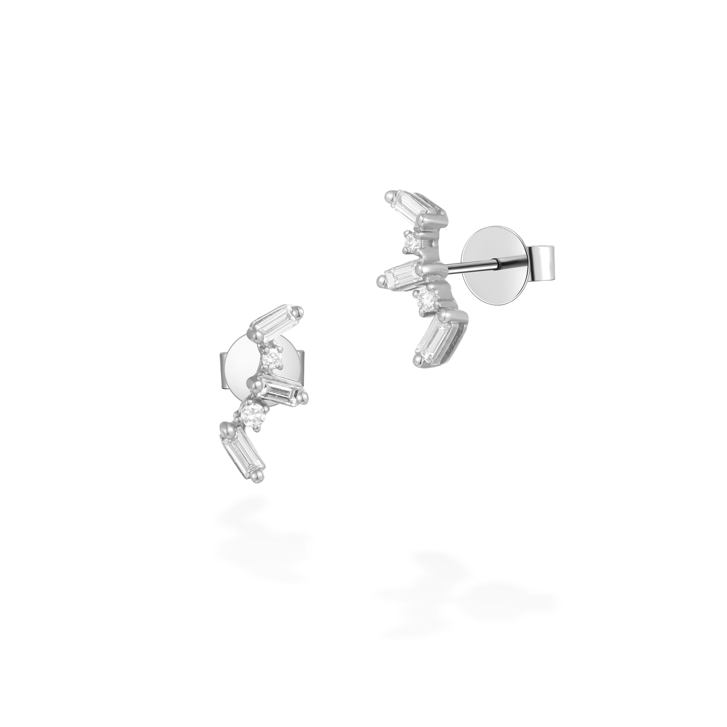 Wings baguette diamond earrings